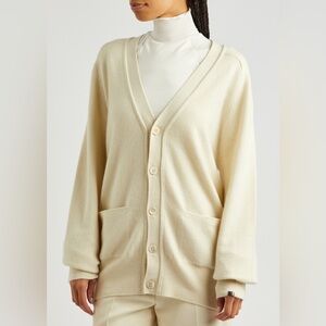 Jacobson’s Vintage Wool Cream Cardigan Button Up V Neck Sweater M
